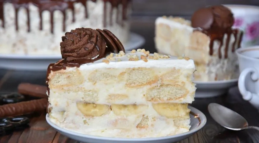 Банановый торт без выпечки