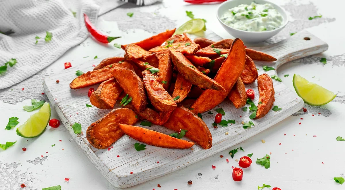 Батат дольками в духовке