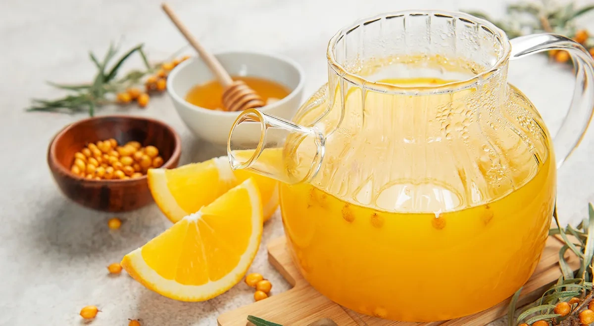 Чай с облепихой и апельсином