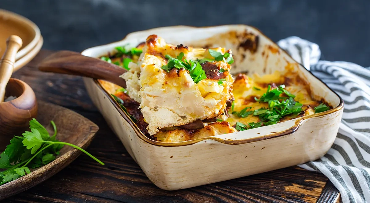 Цветная капуста, запеченная со сливками и сыром