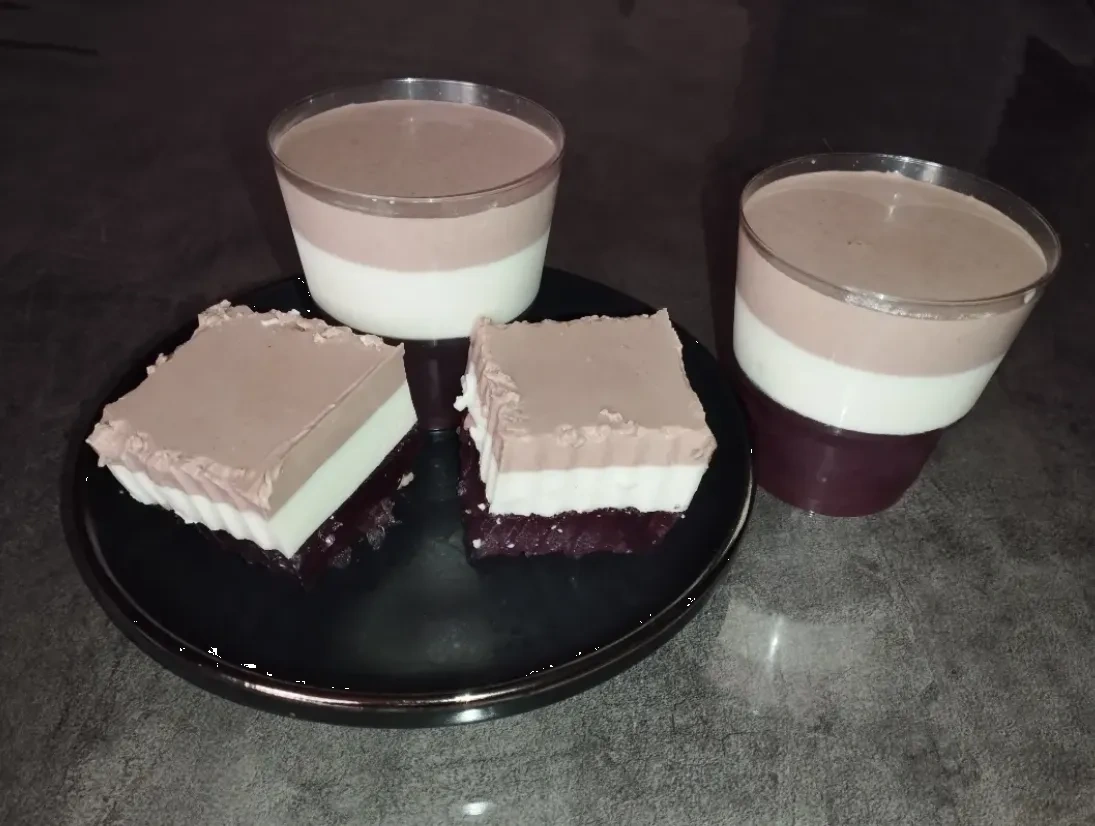 Десерт фруктово-сметанное желе