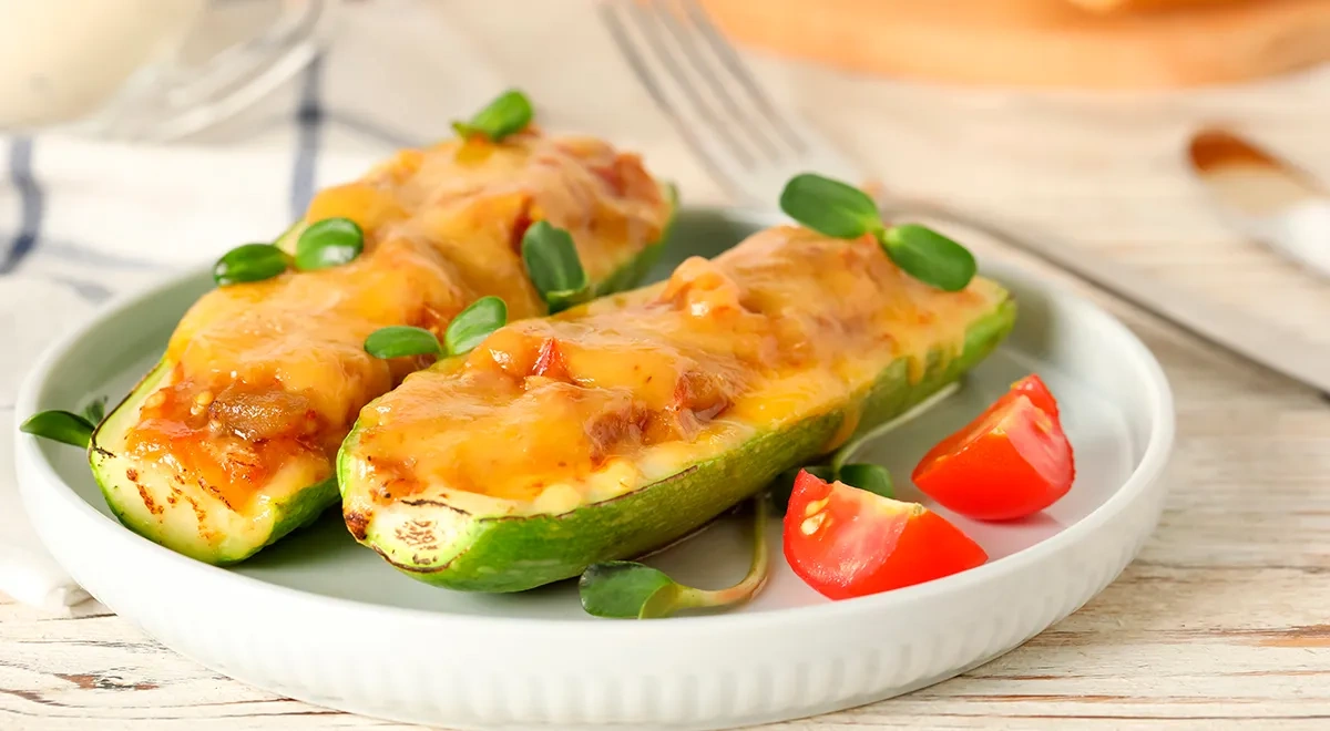 Фаршированные кабачки в аэрогриле