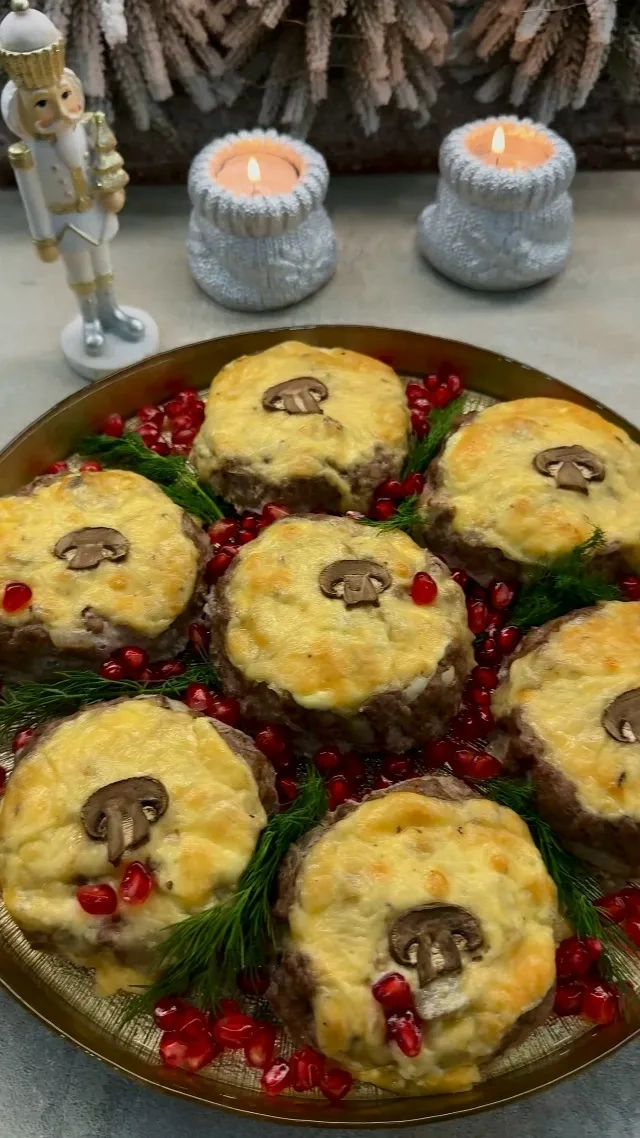 Гнëзда с грибами по-новогоднему