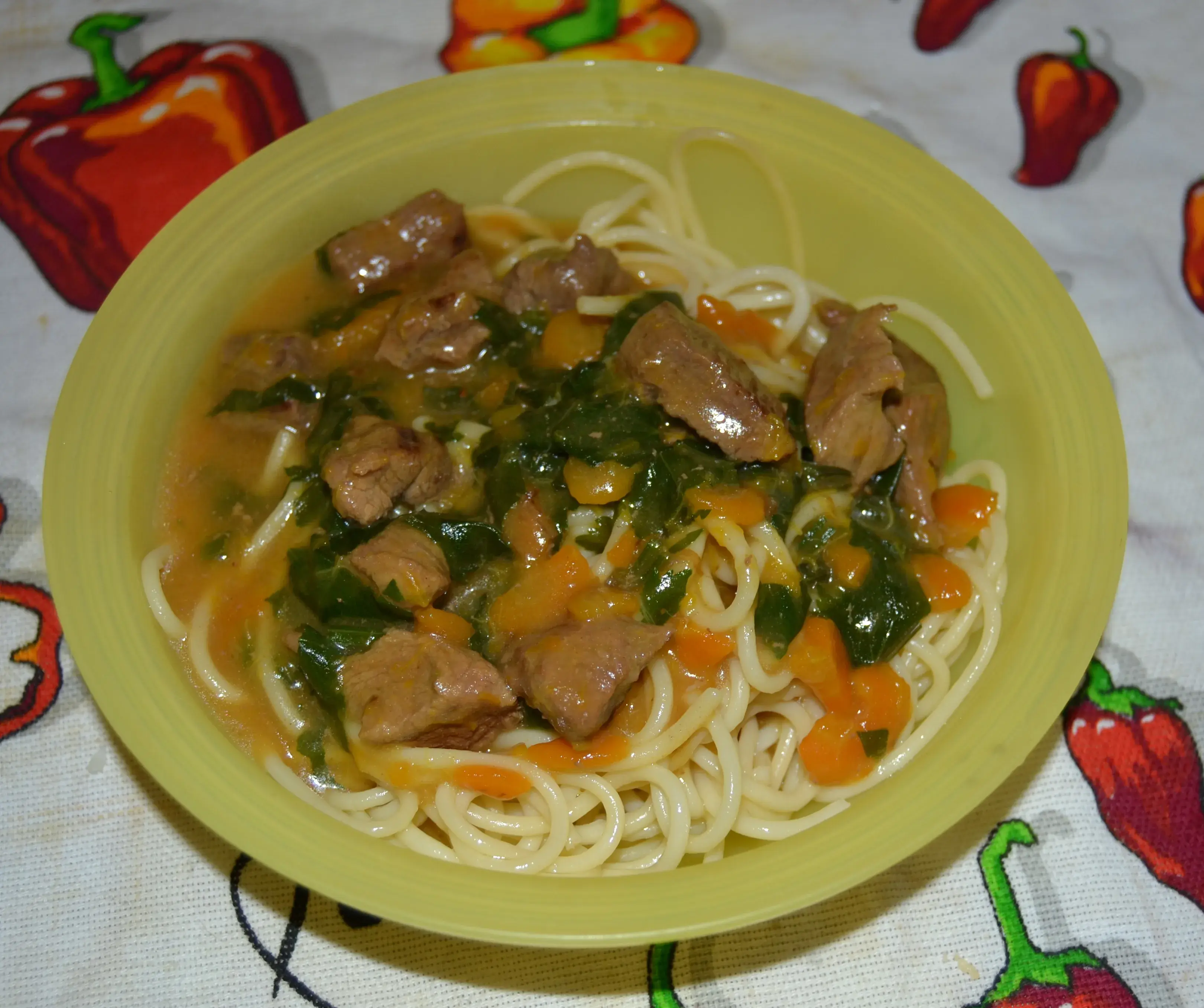 Гуляш из говядины с тыквой