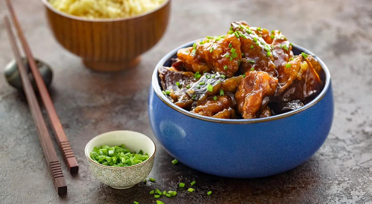 Хрустящие баклажаны в кисло-сладком соусе