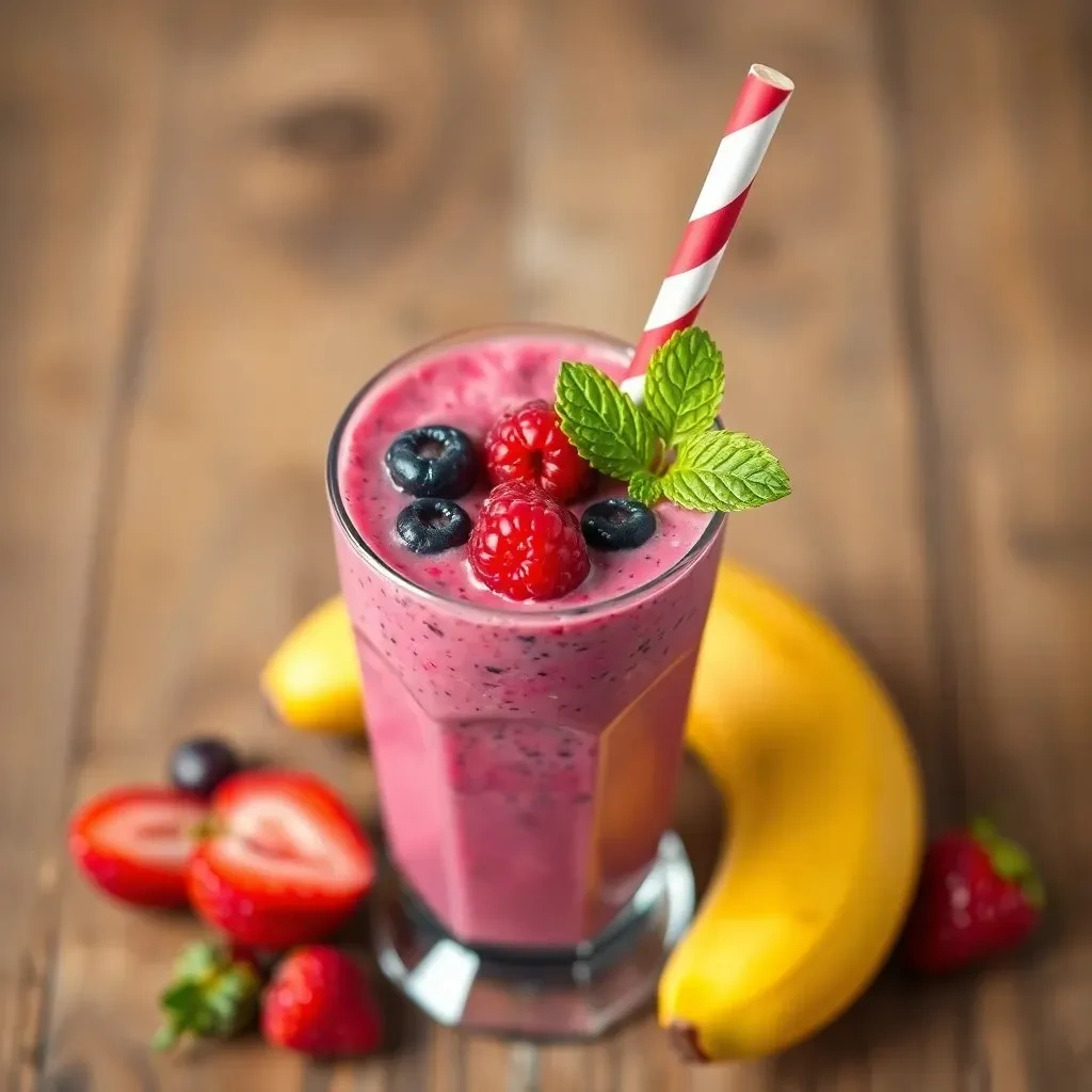 Ягодный смузи с бананом