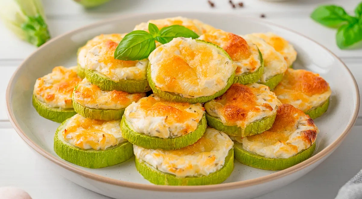 Кабачки в микроволновке под сыром