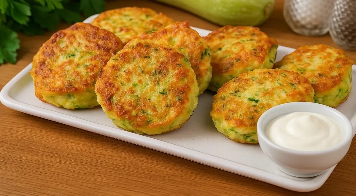 Кабачково-куриные оладьи
