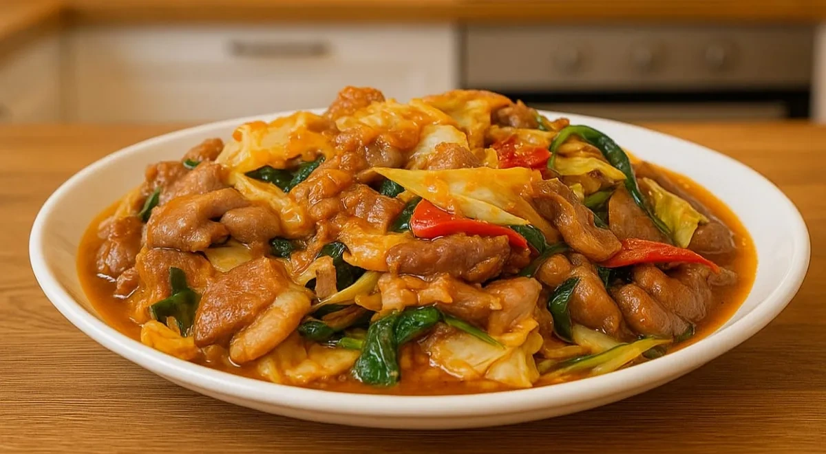 Капуста, тушенная с куриными желудочками