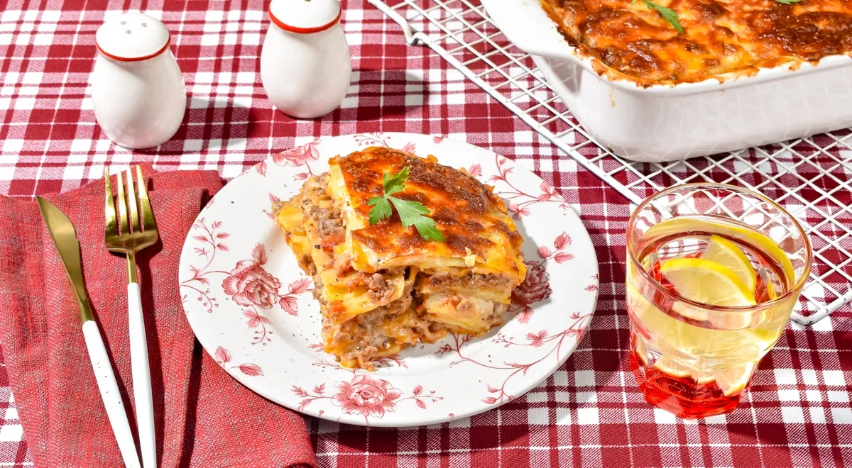 Картофельная лазанья с фаршем