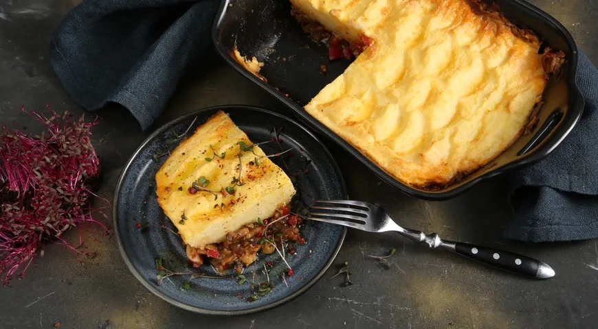 Картофельная запеканка с грибами, заходник