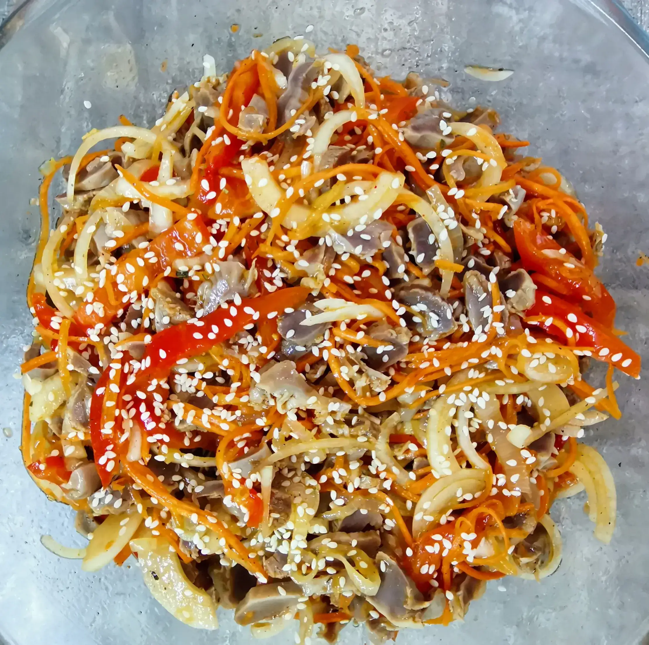 Хе из куриных желудков по-корейски