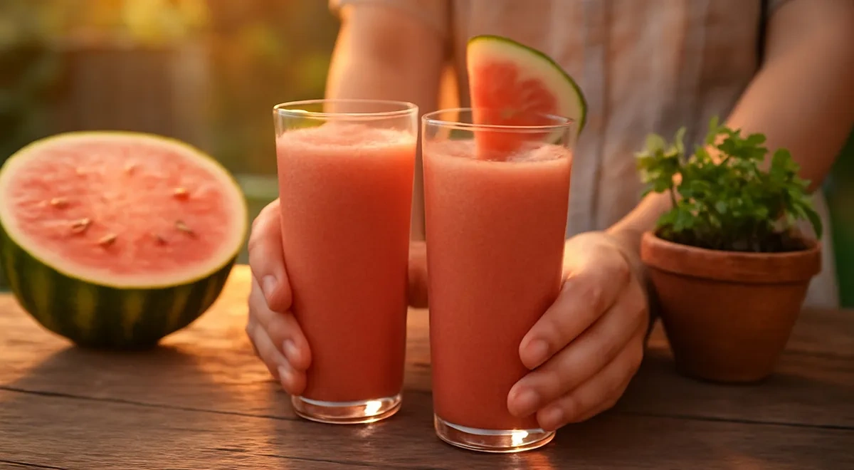 Коктейль из арбуза и молока