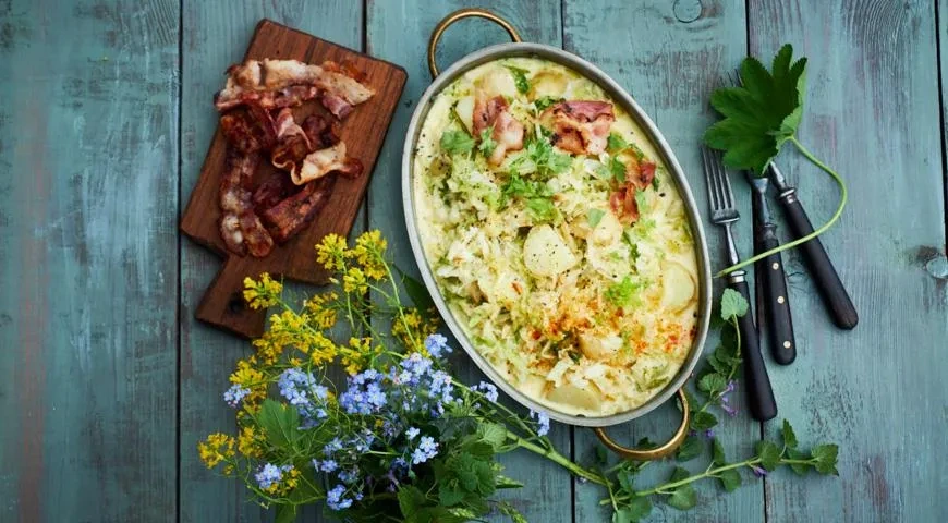 Калкэннон, капуста с картофелем в сливках