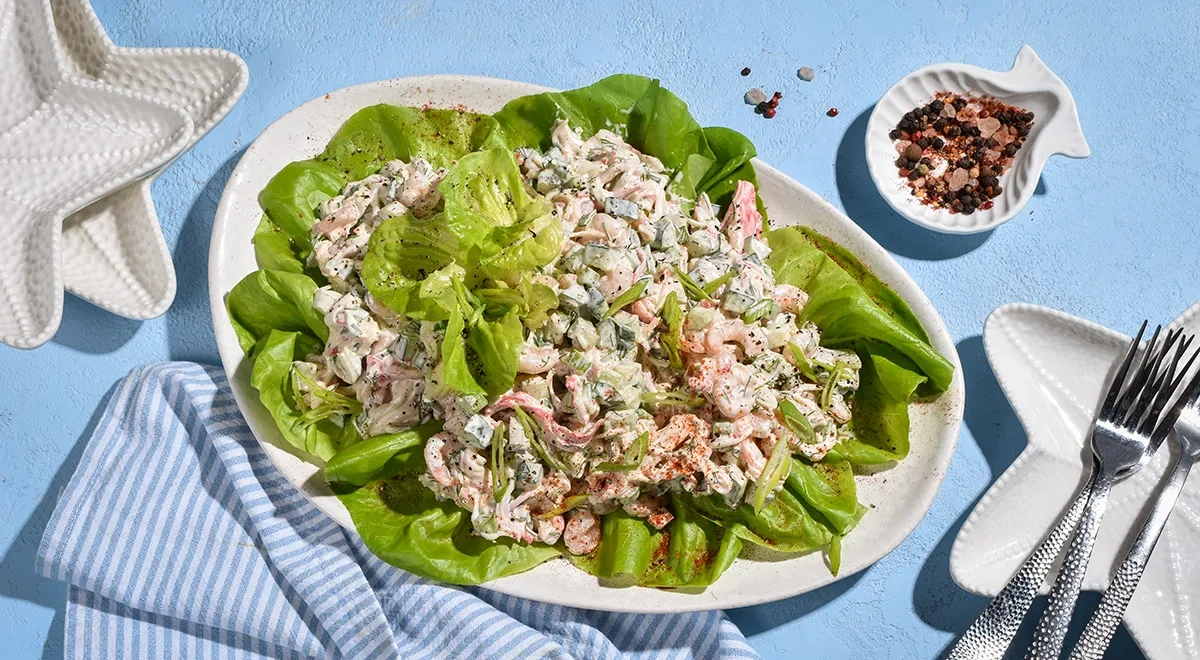 Крабовый салат с креветками