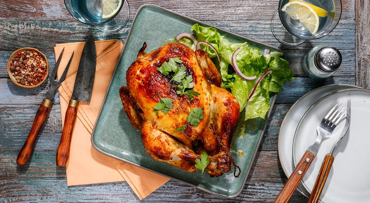 Курица в духовке целиком с хрустящей корочкой