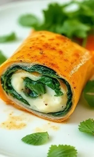 Куриные рулетики с сыром и шпинатом