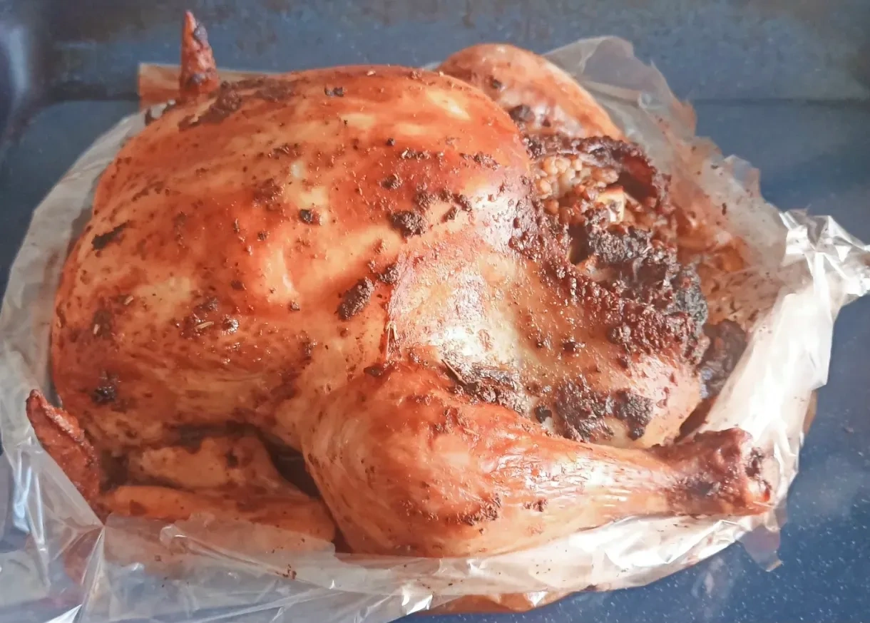 Курица с яблоками и черносливом