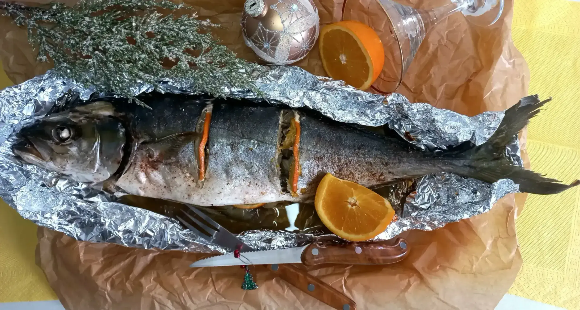 Лакедра с апельсином, запечённая в духовке