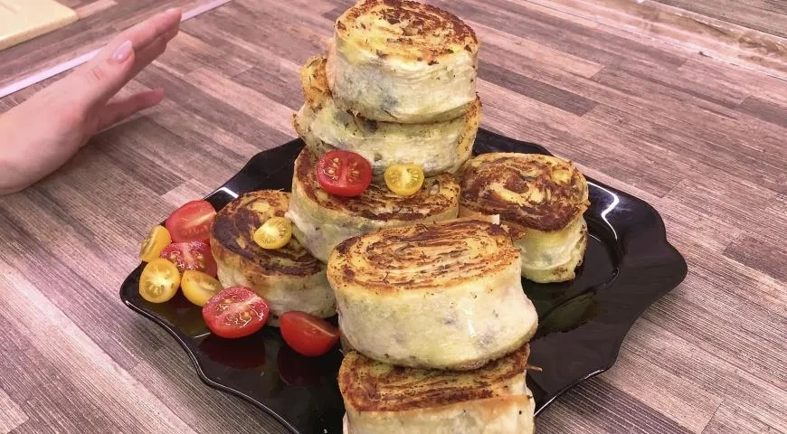 Лаваш с картошкой и грибами (постный рецепт на каждый день)