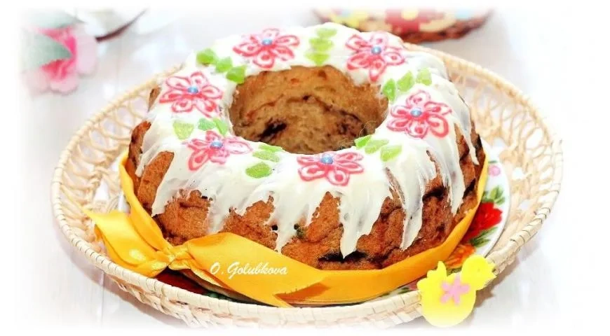 Ленивый кулич со вкусом шоколада и цитруса