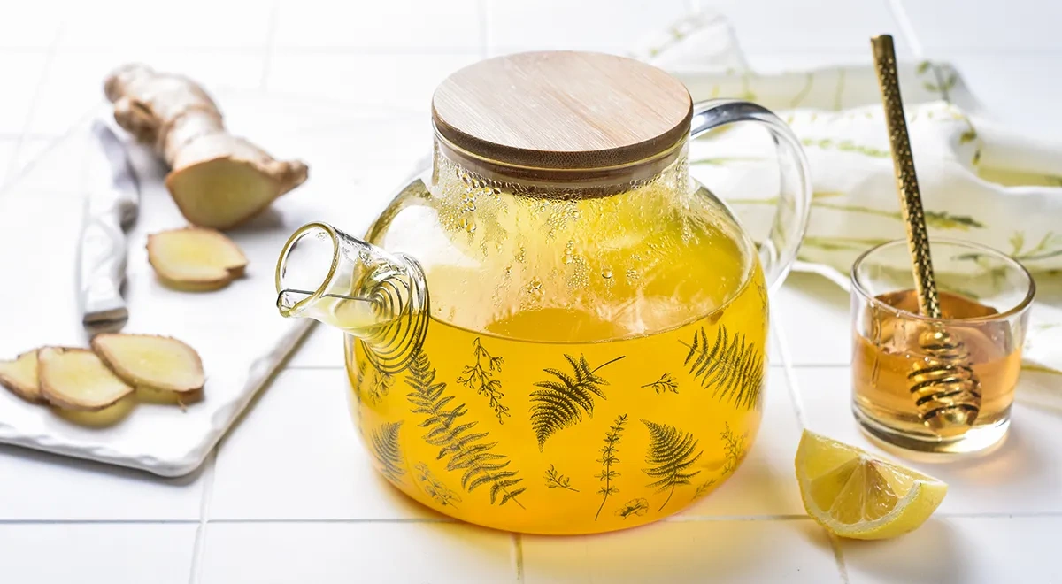 Лимонно-имбирный чай с мёдом