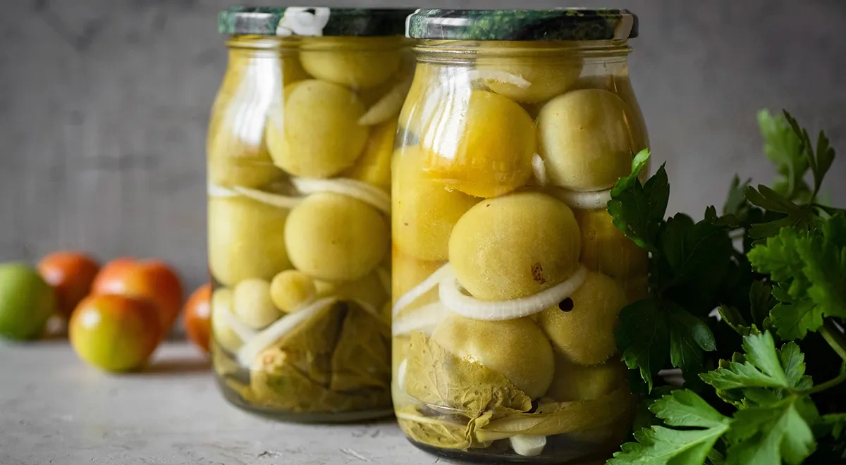 Маринованные зеленые помидоры без стерилизации