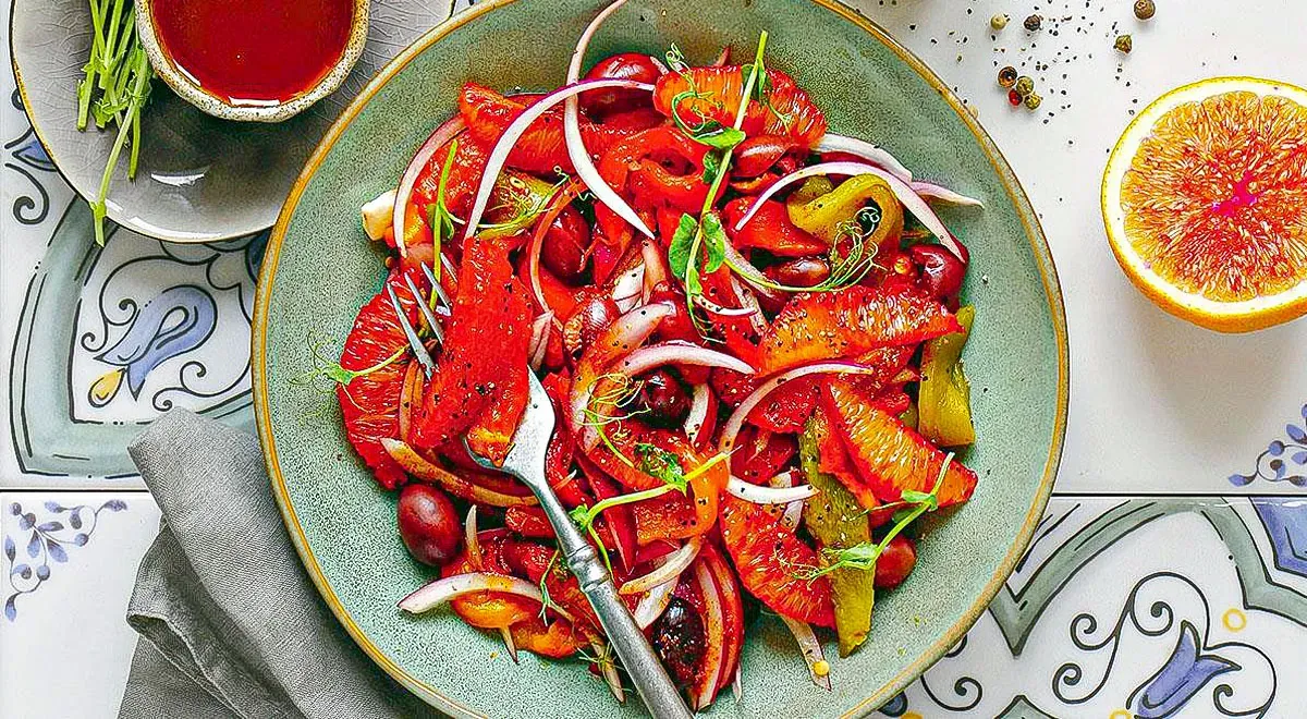 Марокканский салат из перца с апельсинами