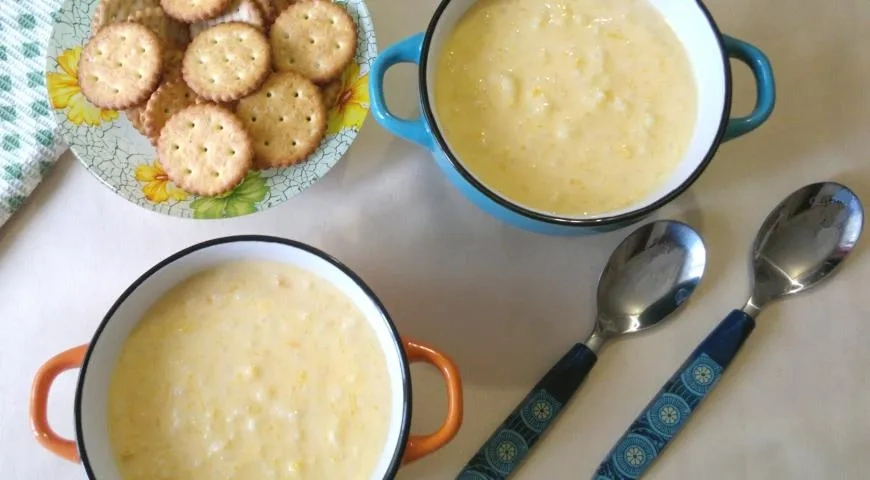 Нежная молочная рисовая каша с тыквой