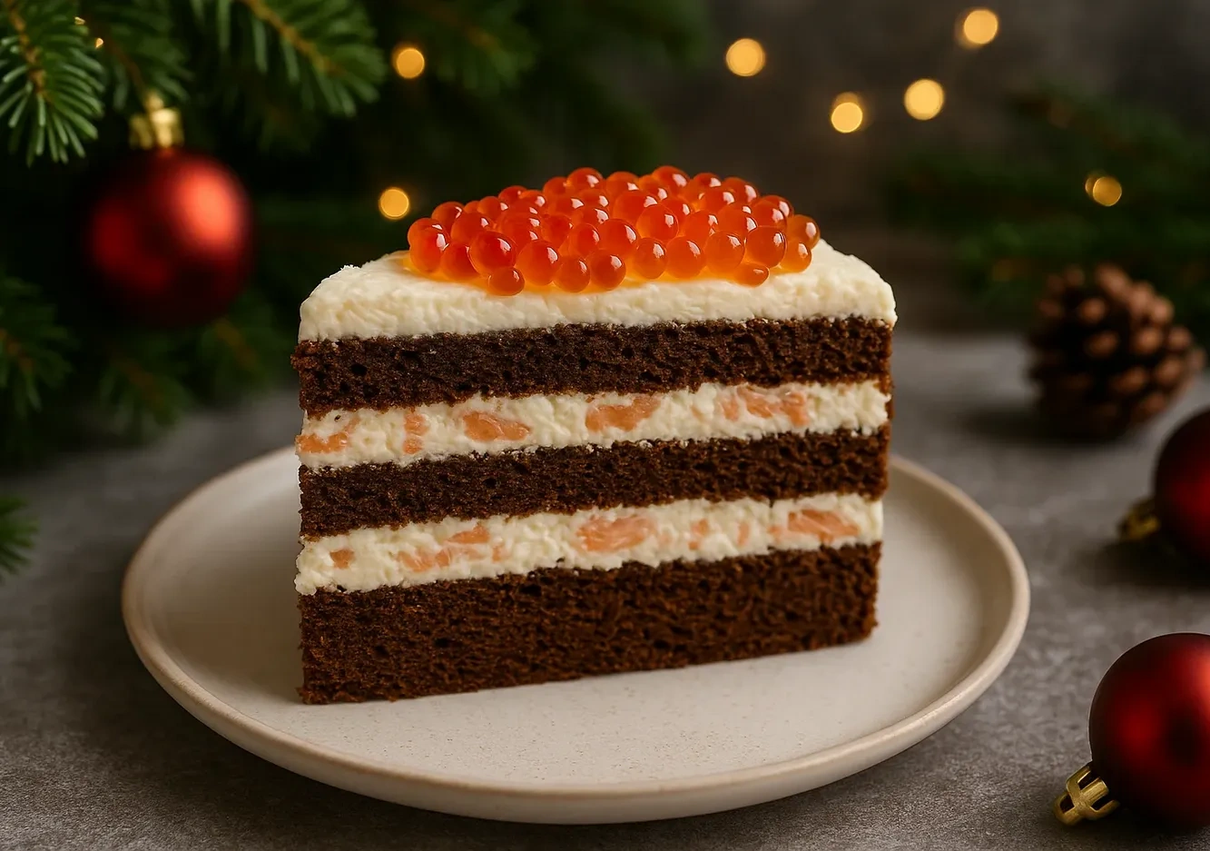 Новогодний закусочный торт «Бородинский»