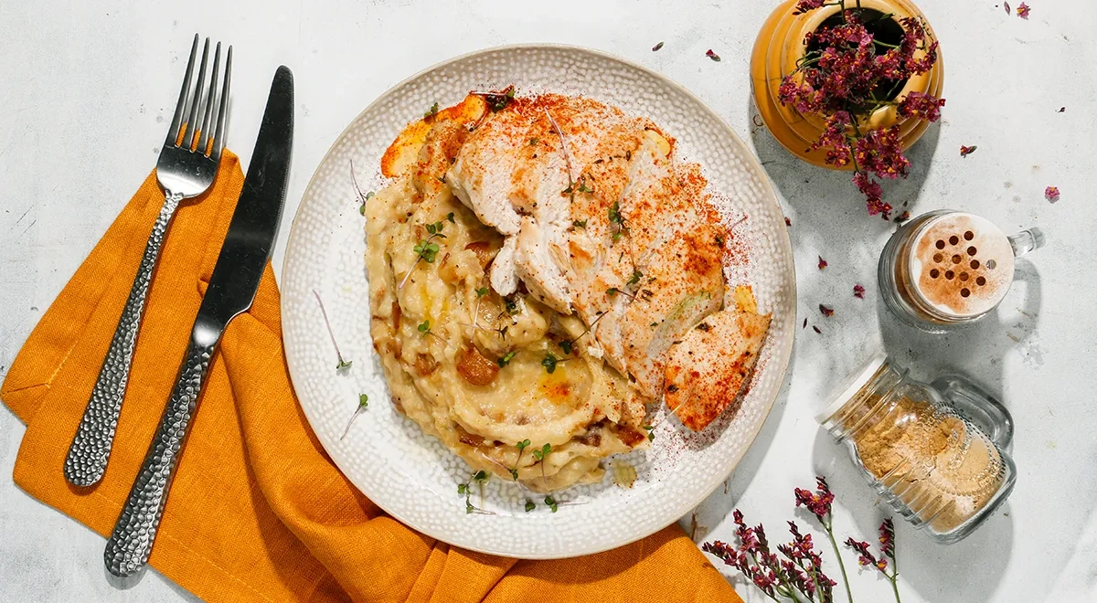 Обжаренное картофельное пюре с луком