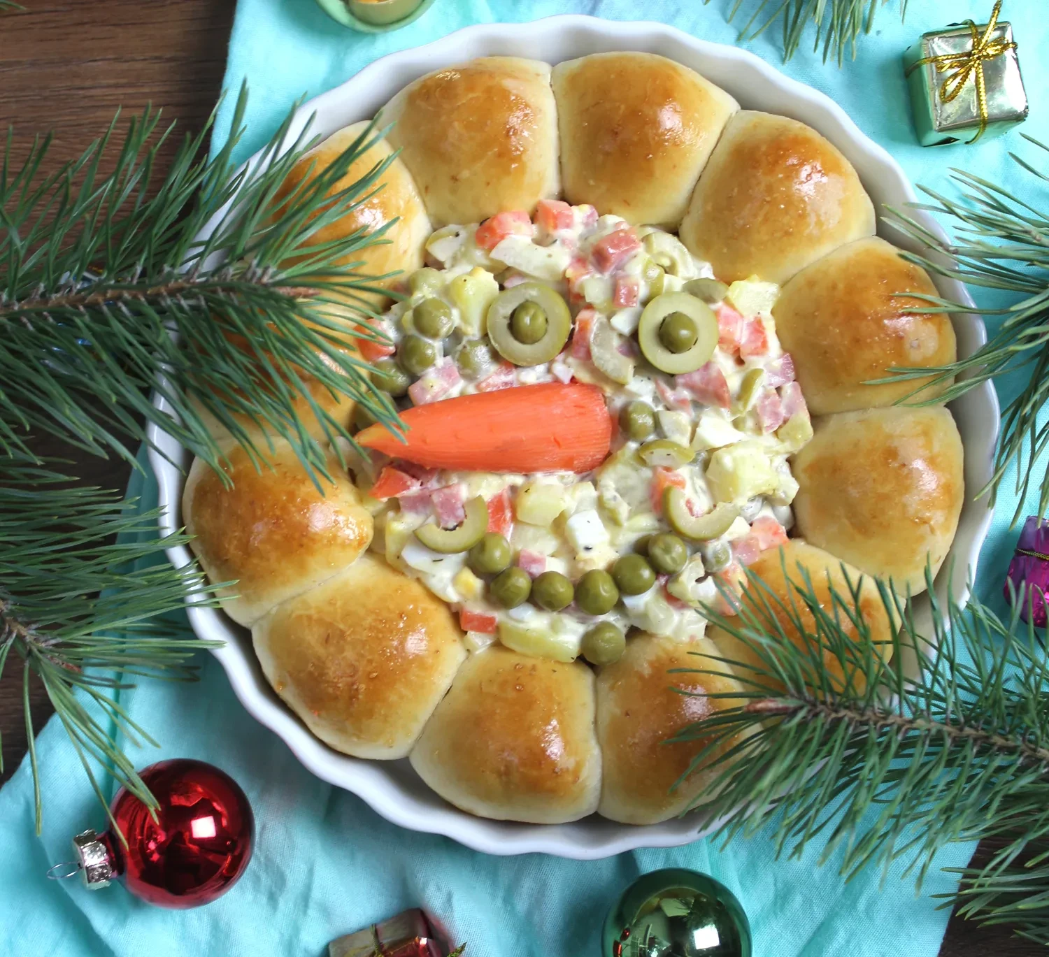 Оливье «Весёлый снеговик»