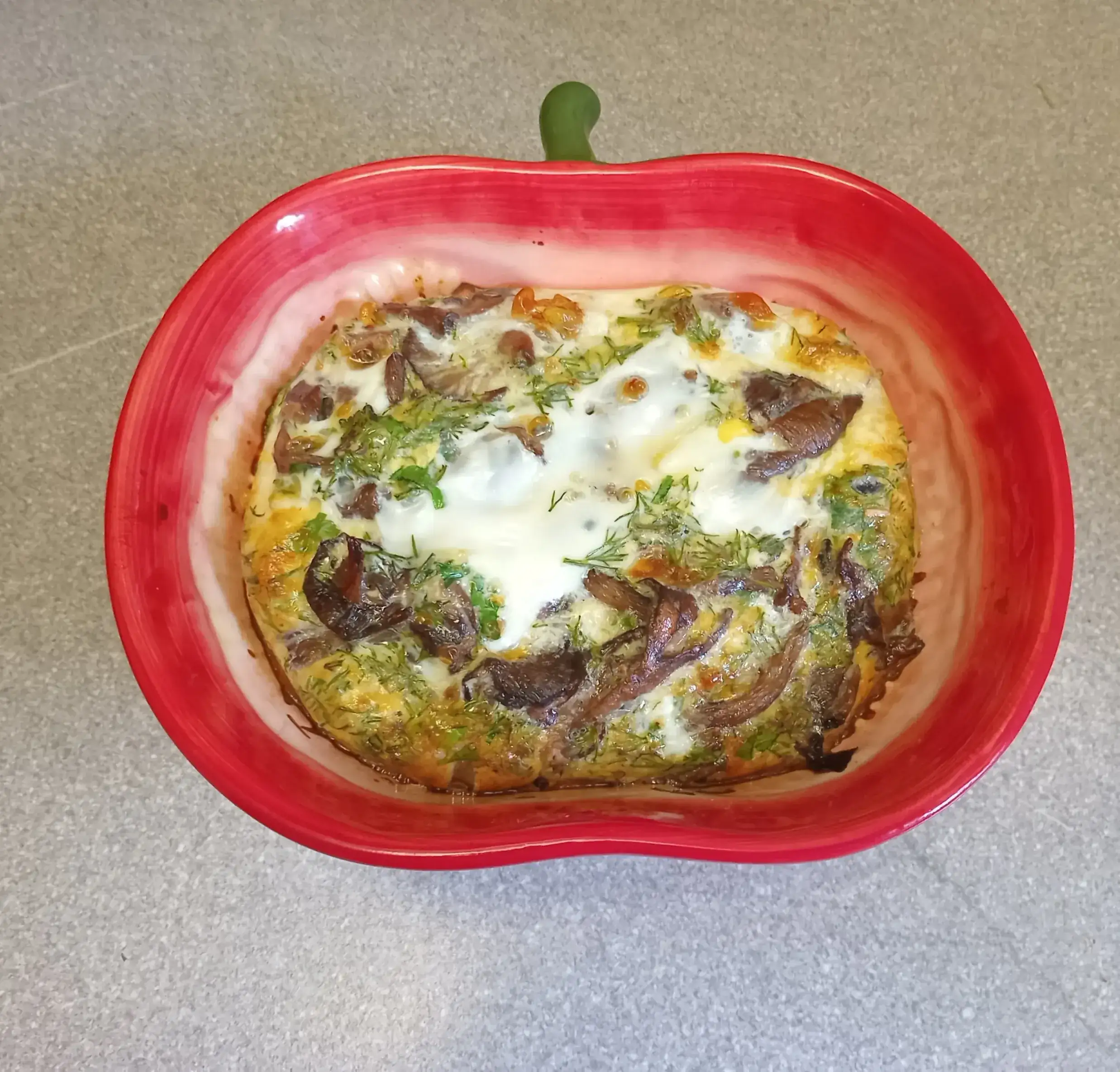 Омлет с опятами и зеленью