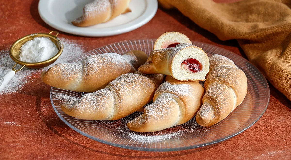 Постные рогалики с повидлом