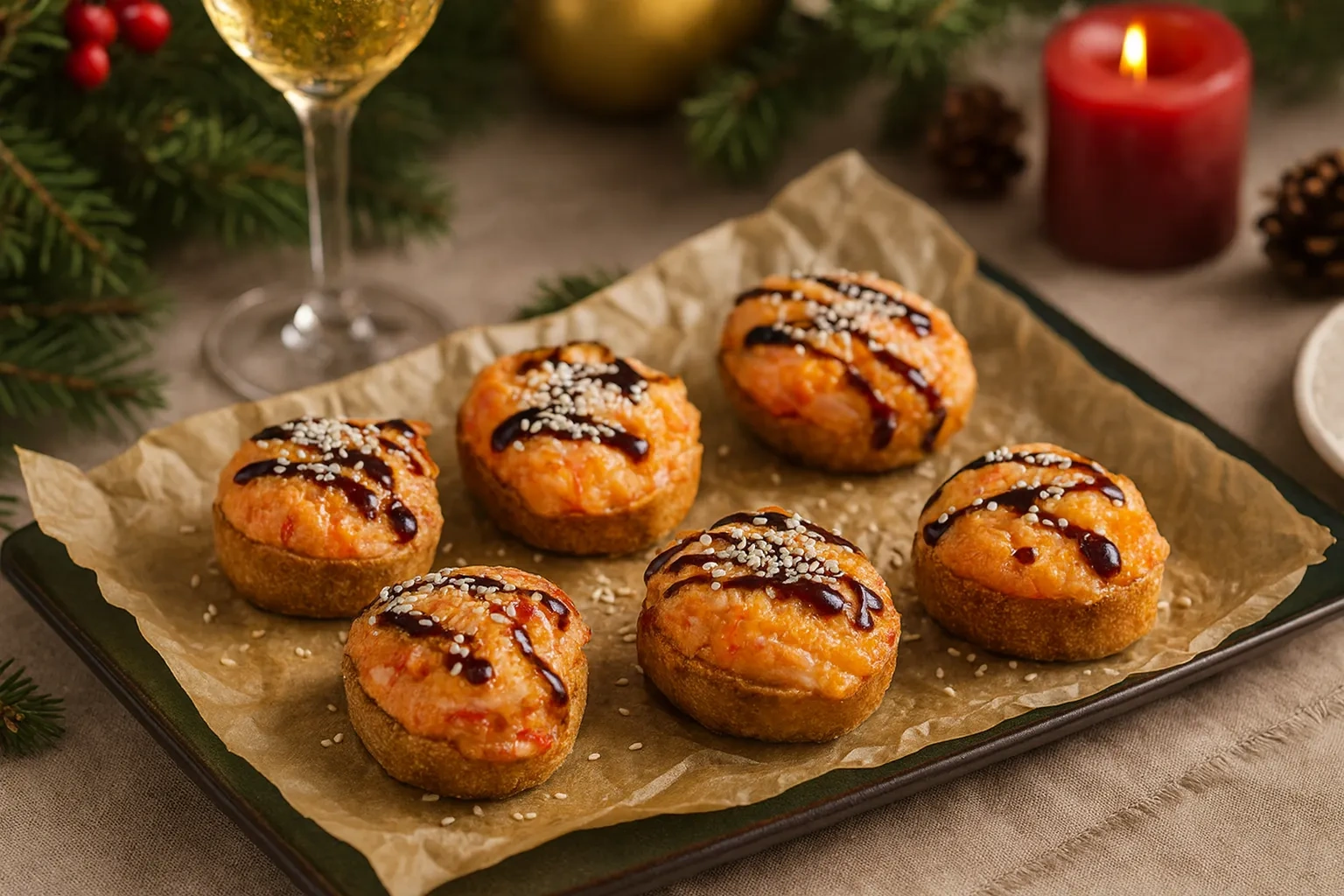 Праздничные суши-брускетты