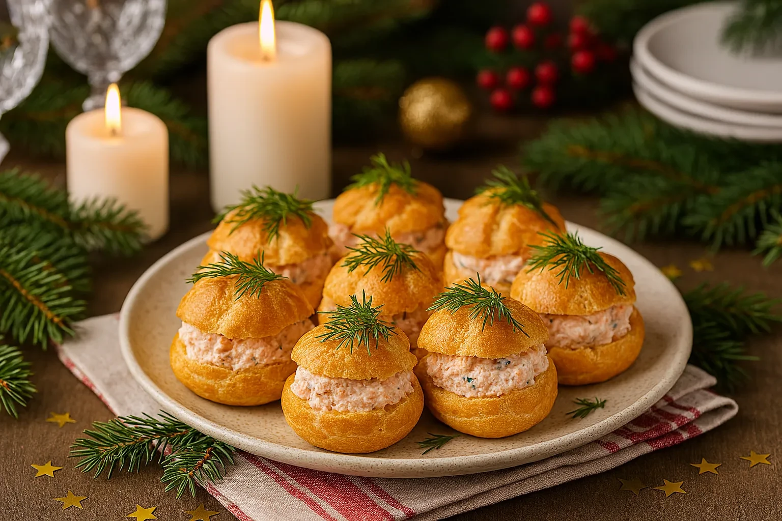 профитроли с сёмгой и сыром