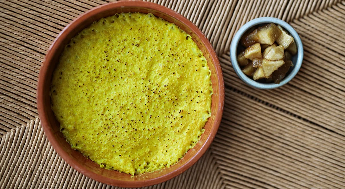 Пшенная каша из печи с томлеными яблоками