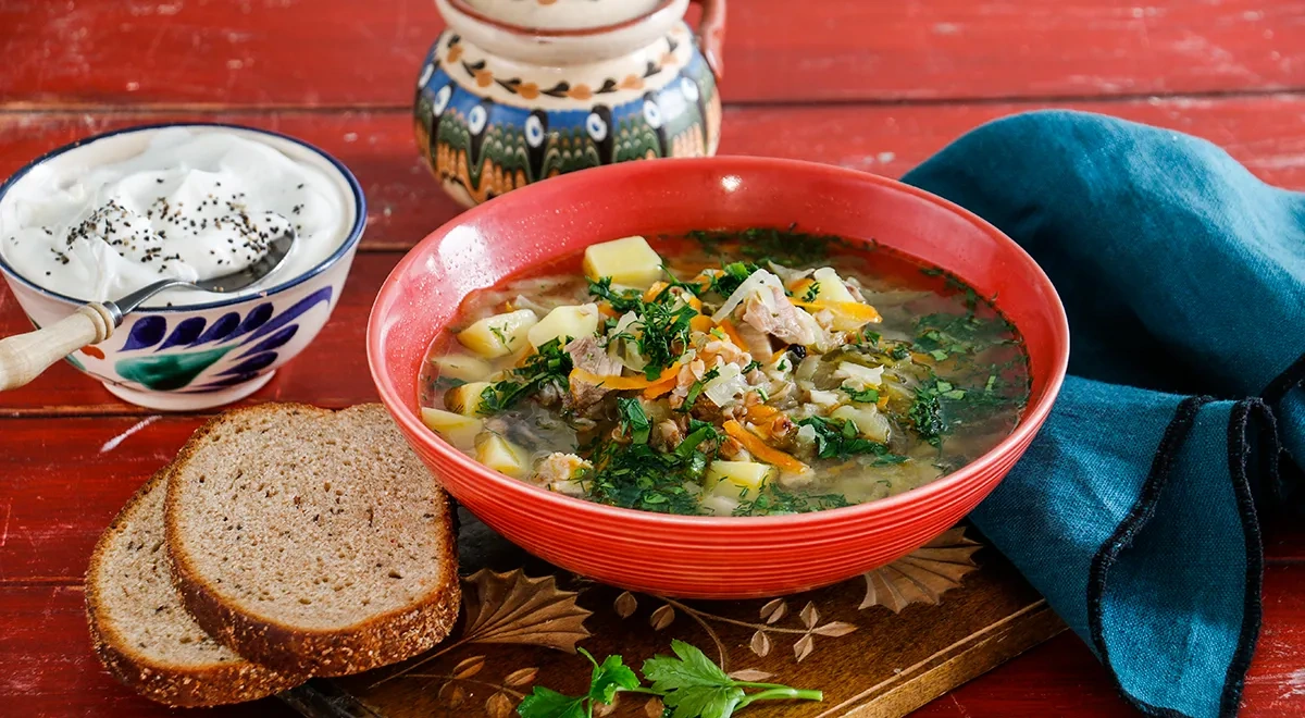 Рассольник с гречкой