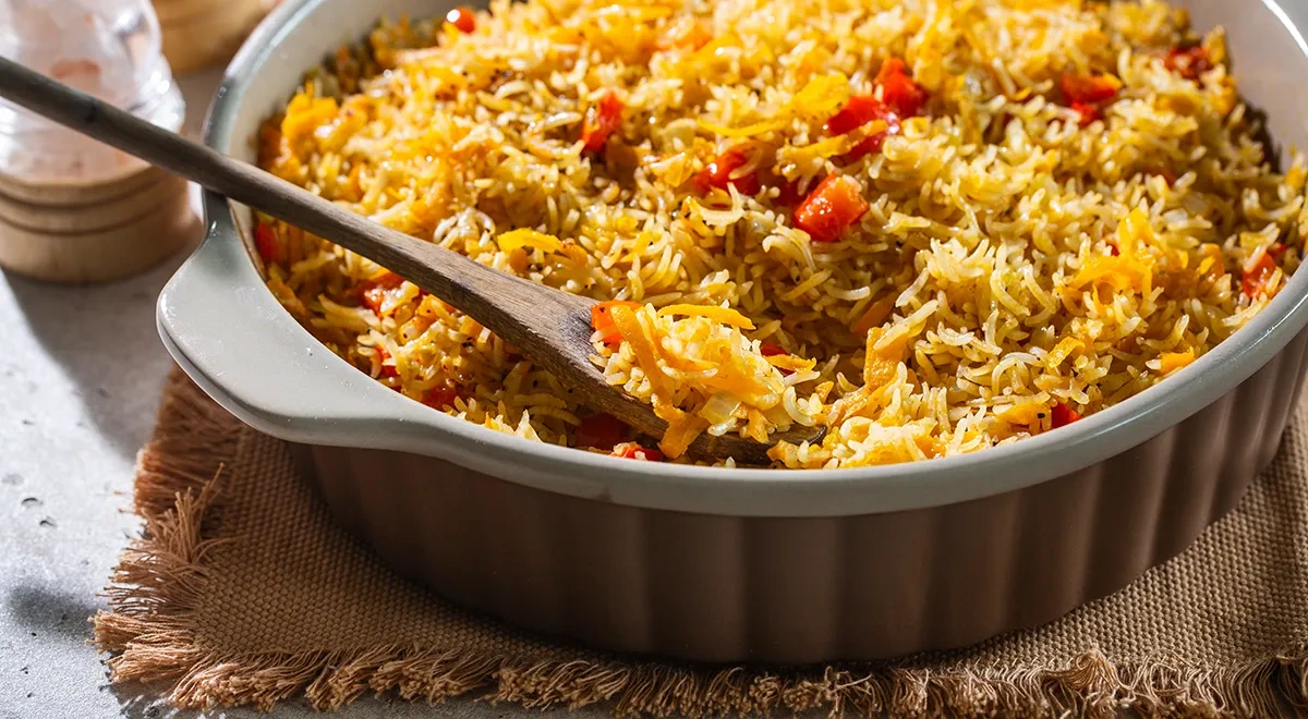 Рис с морковью и луком в духовке