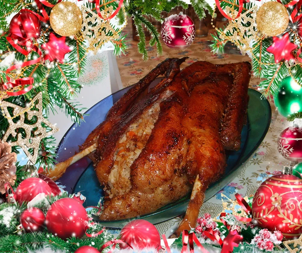 Гусь в яблочно-медовой глазури