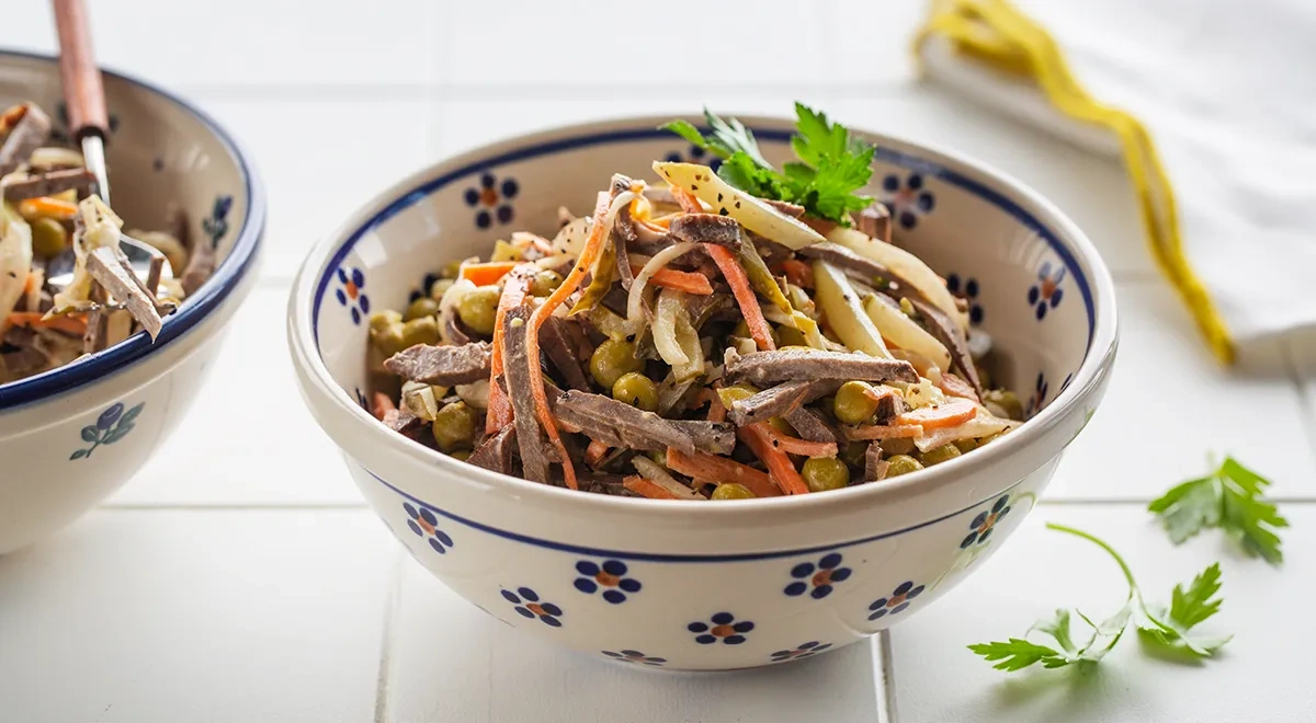 Салат из говяжьего сердца