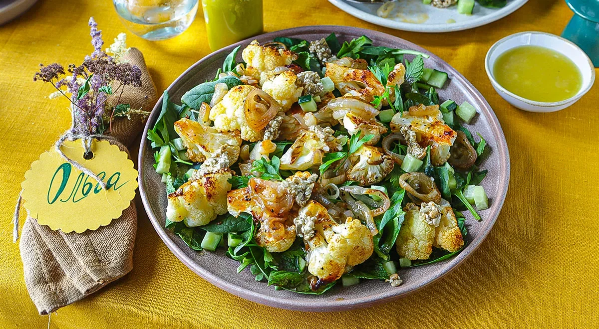 Жареный салат из цветной капусты