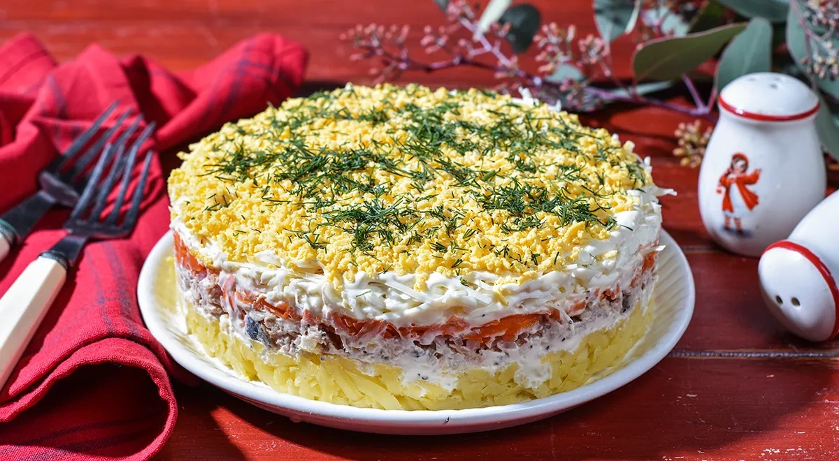 Салат «Мимоза» без майонеза