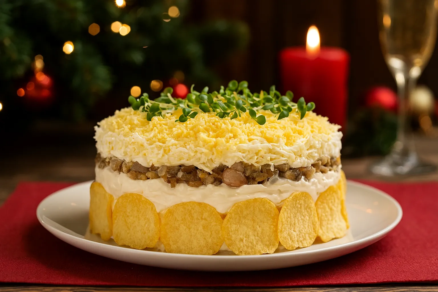 Салат с чипсами и куриной грудкой