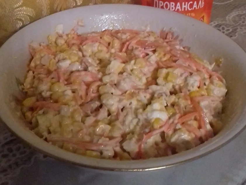 Салат с корейской морковью и кукурузой
