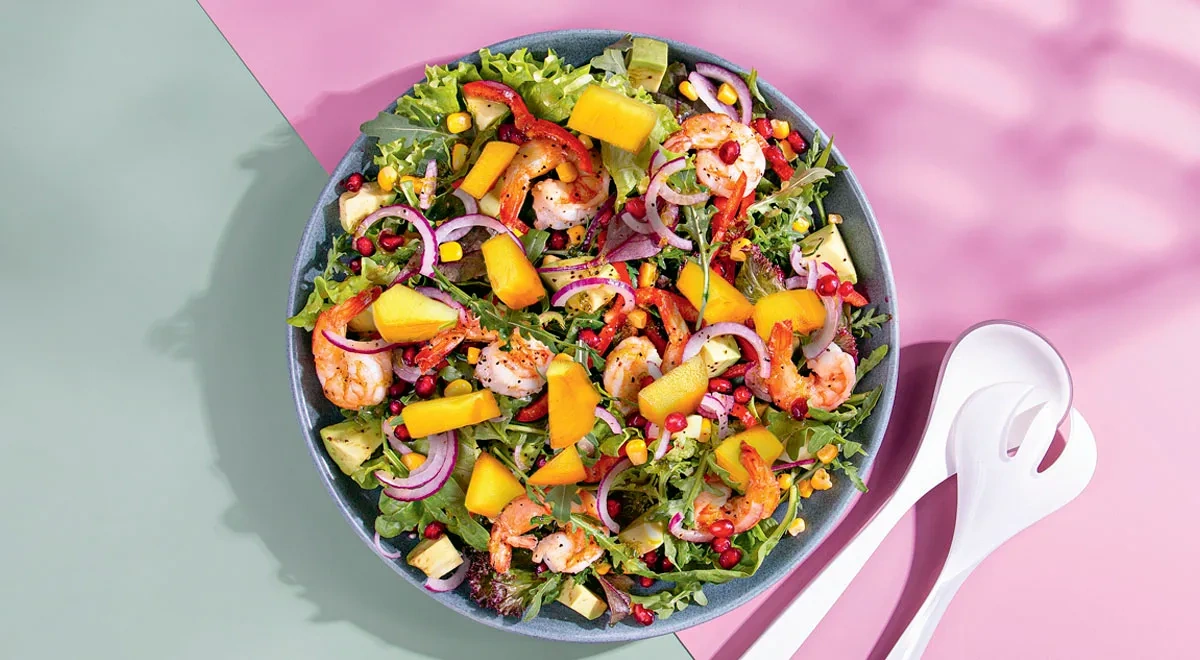 Салат с креветками