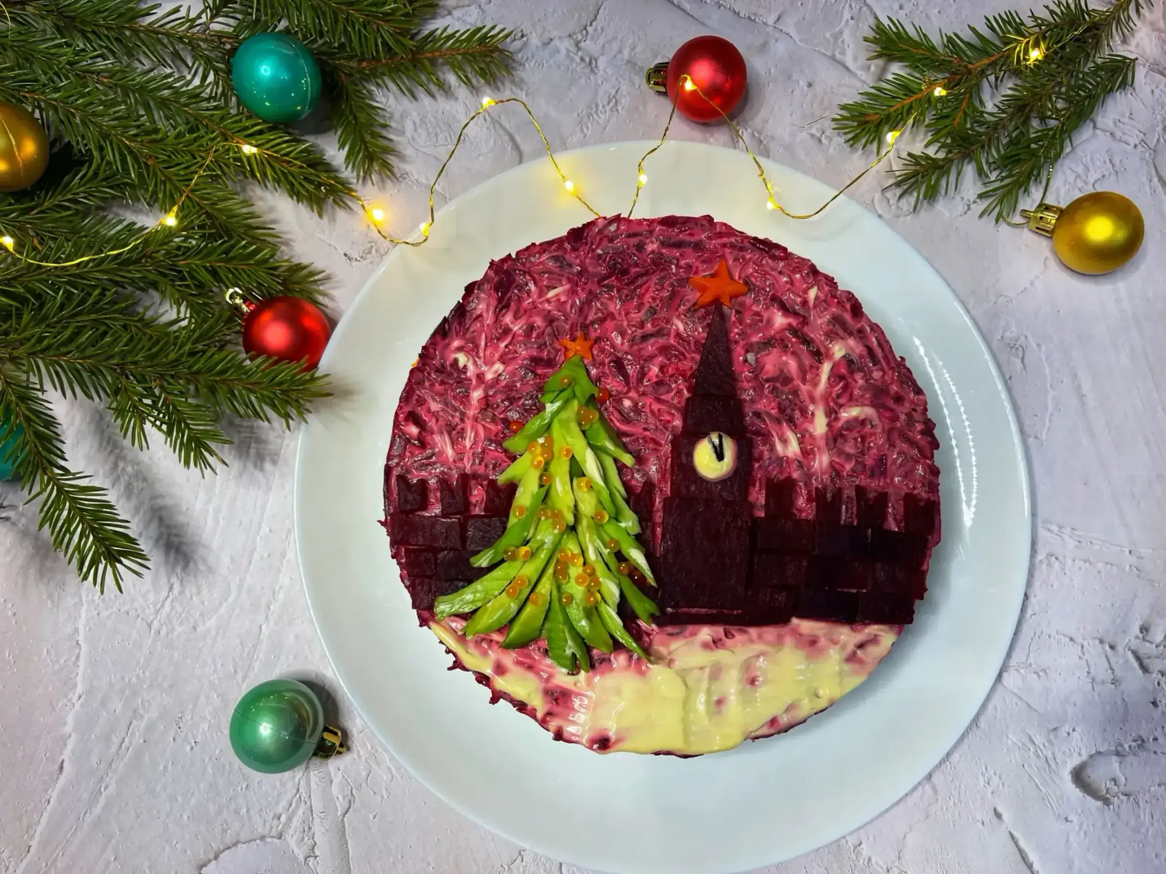 Сельдь под шубой «Кремлёвские куранты»