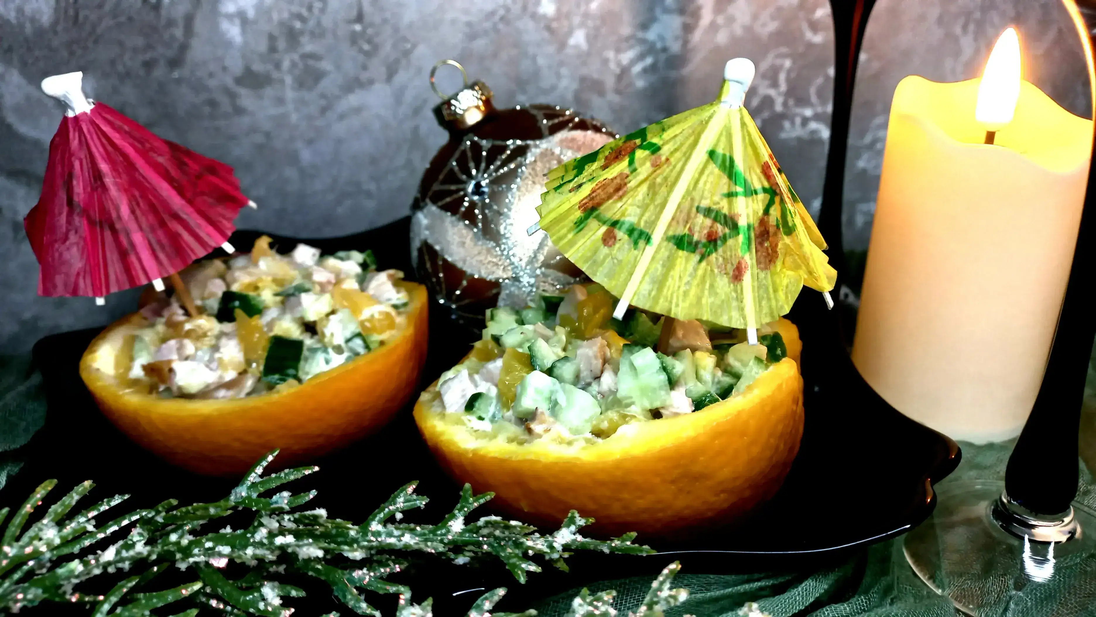 Салат в апельсине