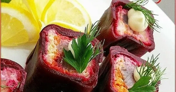 Сельдь под шубой в виде ролла