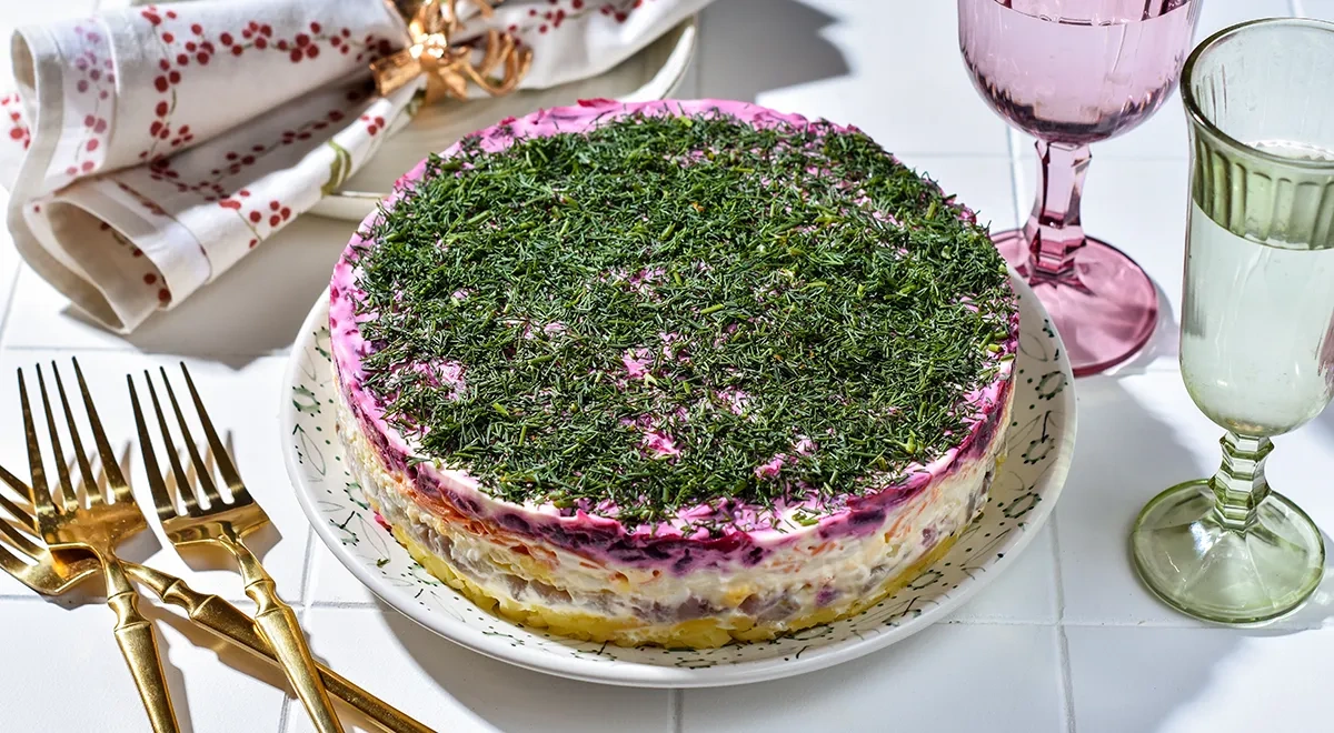 Селедка под шубой с корейской морковкой